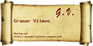 Graser Vilmos névjegykártya